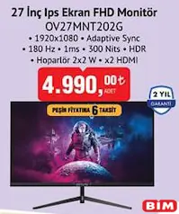 ONVO OV27MNT202G 27 İNÇ IPS EKRAN FHD MONİTÖR OYUNCU/GAMİNG MONİTÖRÜ ONVO OV27MNT202G 27 İNÇ IPS EKRAN FHD MONİTÖR OYUNCU/GAMİNG MONİTÖRÜ
